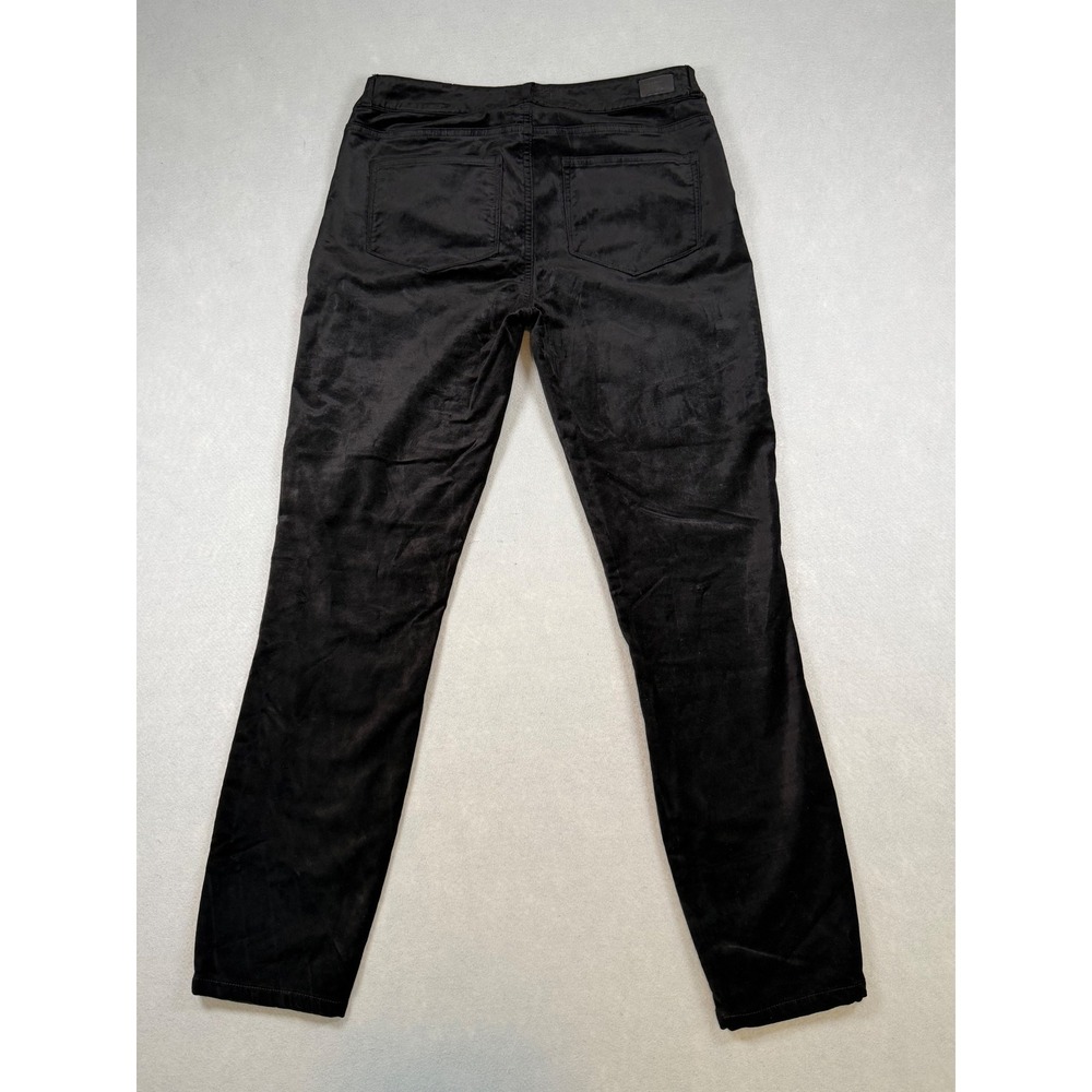 Paige Hoxton Straight Leg Velvet Pants Black High Rise Size 29